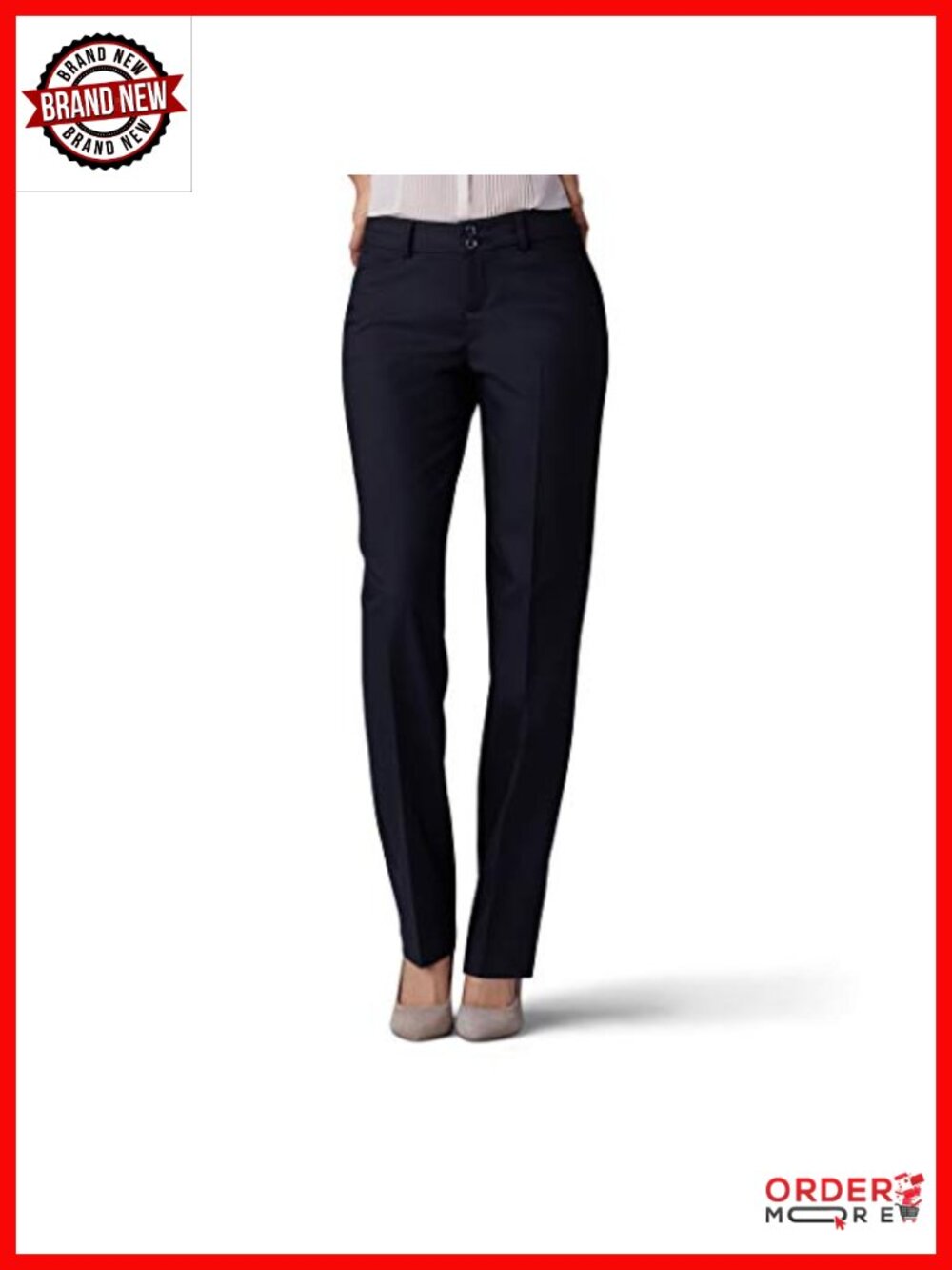 Women's Secretly Shapes Regular Fit Straight Leg Pants Mid Rise